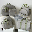 Kit Maternidade - Linho Bege com Fitas Verde Chá