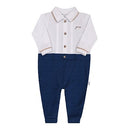 KIT 3 Macacões Longo Polo Paraíso - Branco e Azul