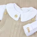 Saída De Maternidade Masculina Bebê Tricô Areia