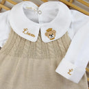 Saída De Maternidade Masculina Tricô Bebê Areia