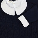 Saída De Maternidade Masculina Bebê Tricô Marinho Noite