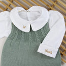 Saída De Maternidade Masculina Tricô Bebê Verde Maré