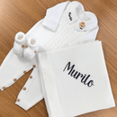 Saída De Maternidade Masculina Bebê Tricô Branco