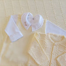 Saída De Maternidade Masculina Bebê Tricô Amarelo